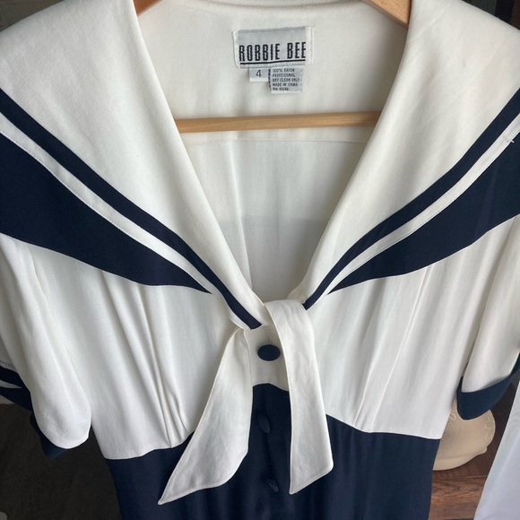 Vintage nautical sailor dress by Robbie Bee - size 4 - Picture 4 of 7